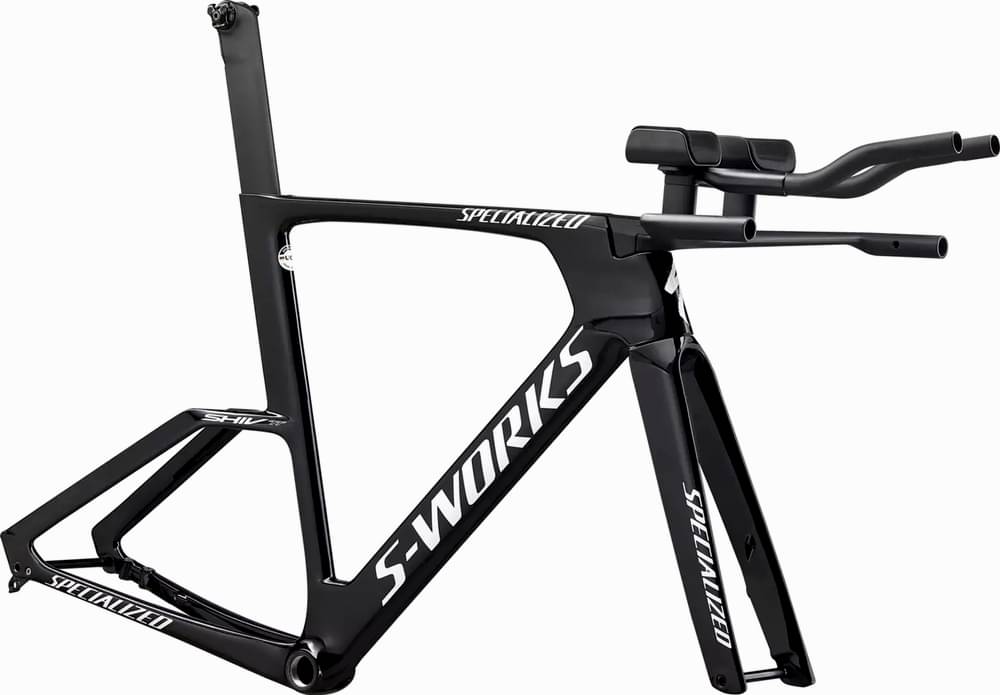 Paint for 2024 Specialized S-Works Shiv TT Disc Frameset - Gloss Tarmac Black